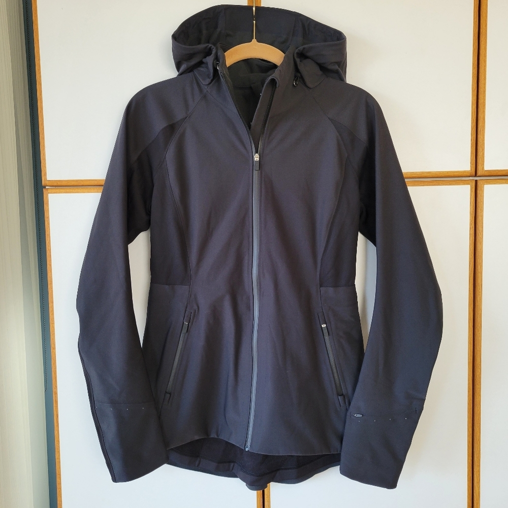 NWOT Lululemon Sleet Sprinter Jacket 4 Black Rain - Picture 4 of 14